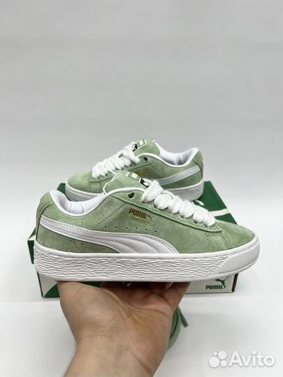 Кеды puma suede xl зелёные