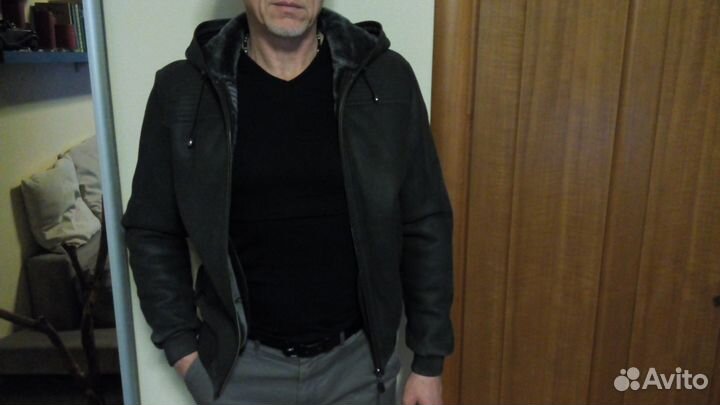 Дублёнка мужская с капюшоном /gert weber/ мод1000