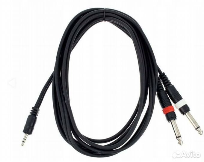 Аудиокабель cтерео Jack 2 моно Jack3м