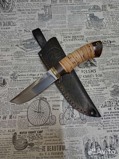 Нож лесник/ сталь 9хс/ береста