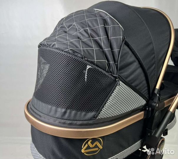 Коляска 2в1 трансформер Новая (чёрный цвет)