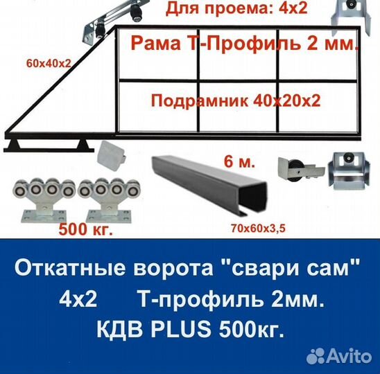 Откатные ворота 4х2 