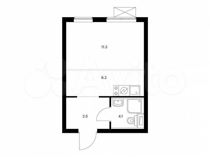 Квартира-студия, 24,1 м², 8/33 эт.