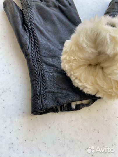 Перчатки женские кожаные зимние