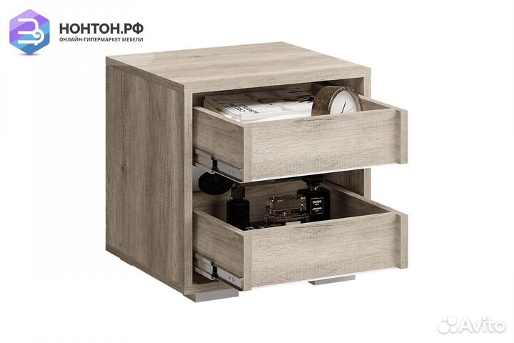 Тумба прикроватная Наоми дуб каньон / графит