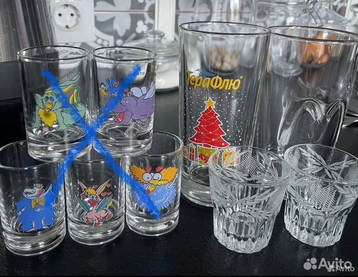 Посуда рюмки стаканы кружки тарелки