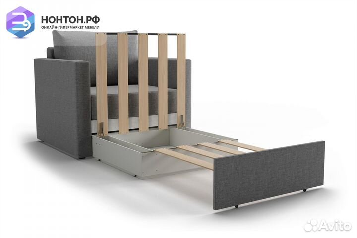 Кресло выкатное Берг рогожка темно-серая