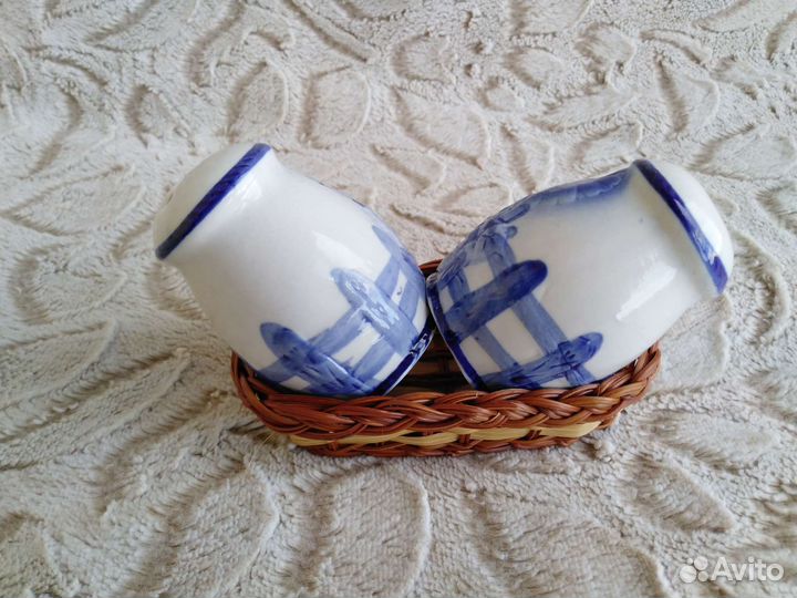 Набор для специй в упаковке соль перец под гжель