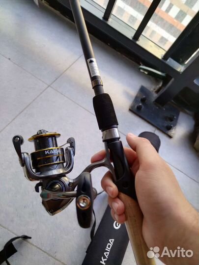 Новый Компактный спиннинг Кайда с катушкой 2,4м