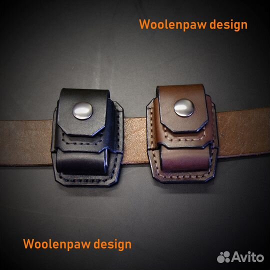 Чехол для Zippo из кожи на ремень