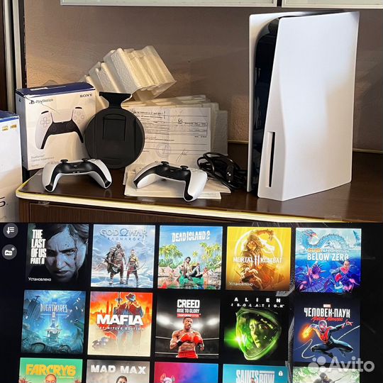 PlayStation 5, чек, много игр и подписка