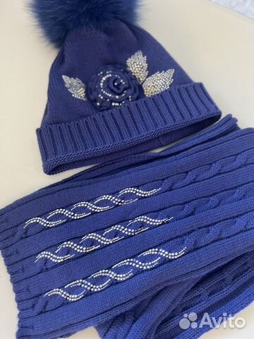 Комплект шапка и шарф для девочки