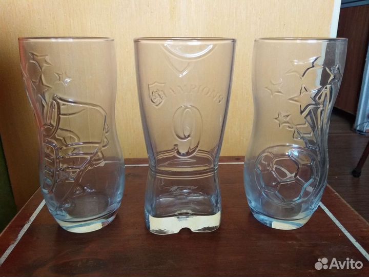 Кружки матовое стекло и стаканы набор по 3 шт