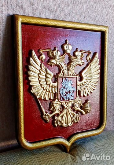Барельеф панно Герб России (ручная работа)