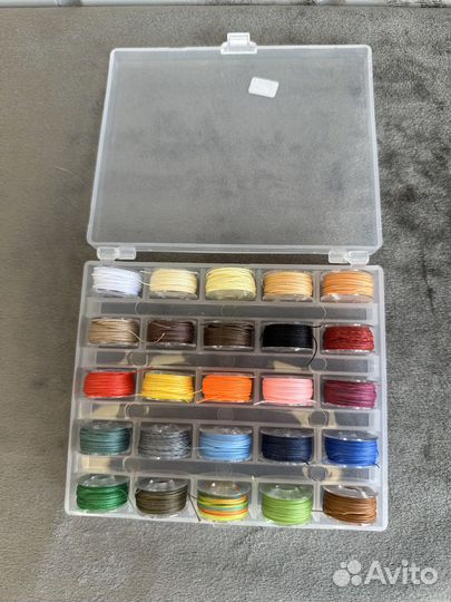 Набор вощённых ниток для кожи 0,45 мм 25 цветов