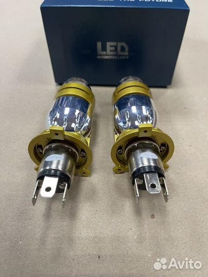 Светодиодные лампы H4 с линзой (компакт) Bi-led