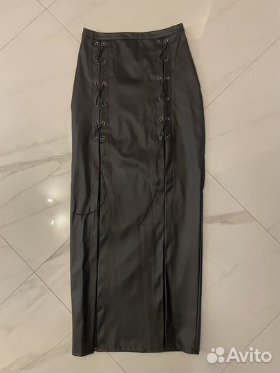 Юбка женская кожаная 44