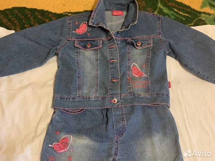 Джинсовый костюм для девочки