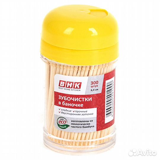 Зубочистки best home kitchen 300шт. бамбук банка