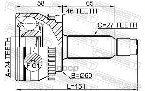Шрус внешний перед прав/лев 2210soua46 Febest