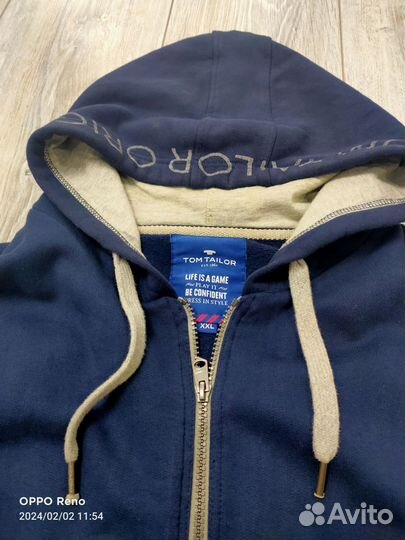 Толстовка мужская с капюшоном теплая tom tailor