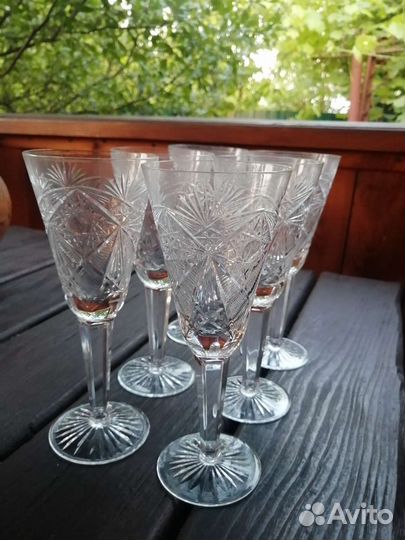 Бокалы, фужеры хрустальные, рюмки