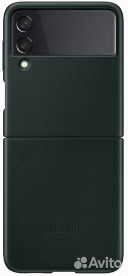 Чехол Samsung Leather Cover для Z Flip 3 (зелёный)