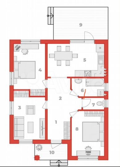 Дом 90 м² на участке 5 сот.