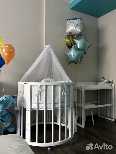 Кроватка трансформер круглая