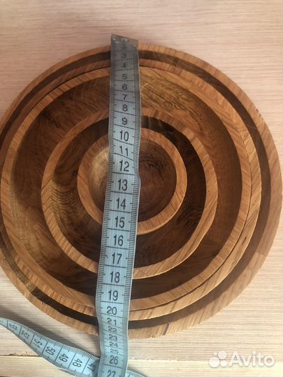 Набор тарелок из дерева