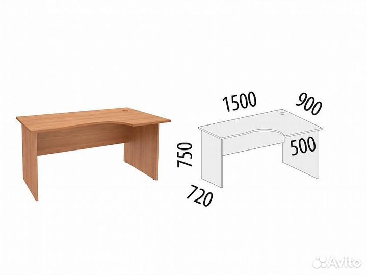 Стол угловой (прав) Альфа 61.21 компьютерный