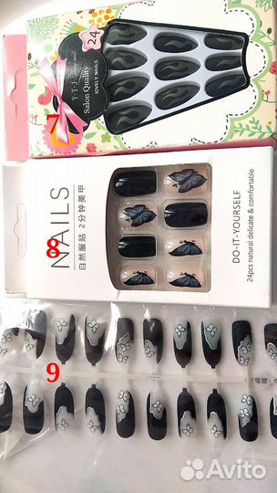 Накладные ногти френч с клеем