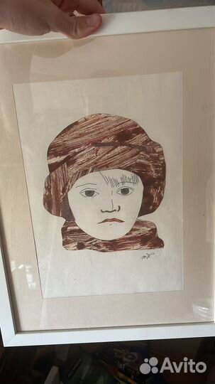 Картина карандашом большая в рамке