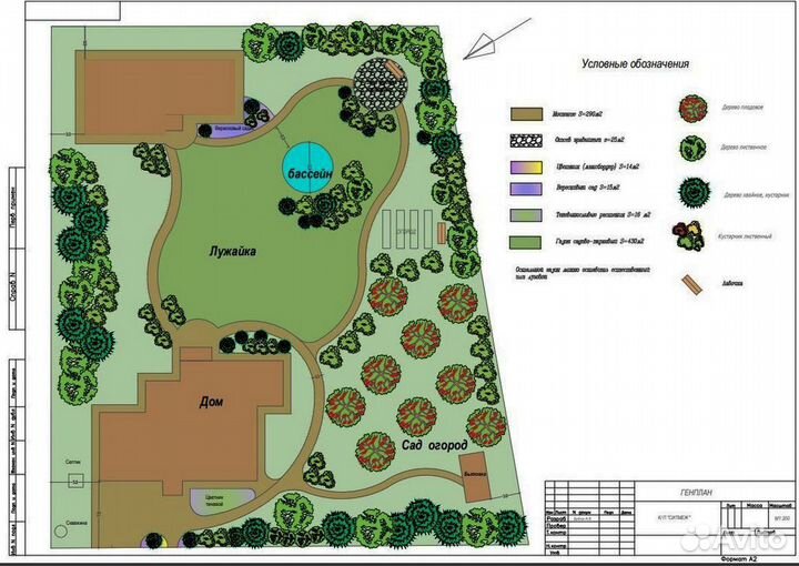 Ландшафтный дизайн 9 соток с домом \ Проект №586