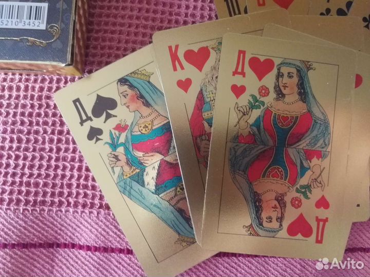 Игральные карты фольгированые, мини, золоченые