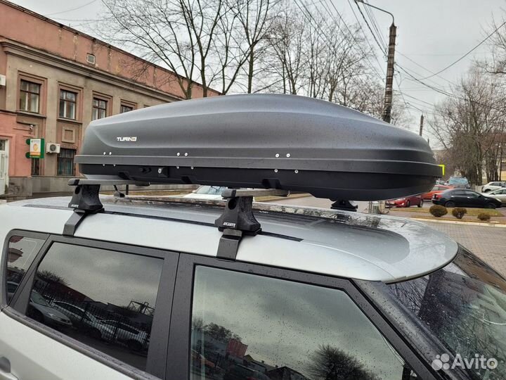 Автобокс Turino-1 410 литров черный на Kia Soul