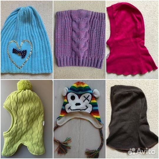 0-12 лет Девочке очень много шапочек