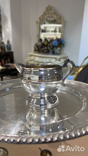 Чайник сахарница молочник, посеребрение винтаж