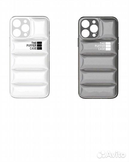 Прозрачный puffer чехол на iPhone