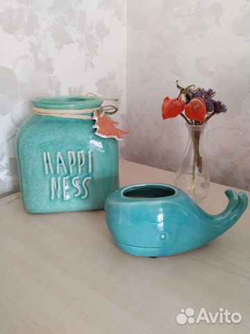 Ваза кашпо интерьерная новая бирюза 16 см