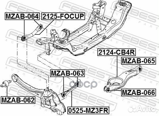 Рычаг задней подвески LR ford/mazda febest