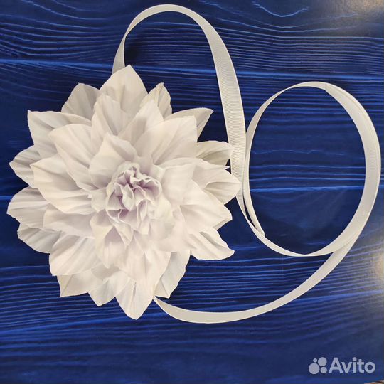 Чокер цветок на шею, чокер цветок белый