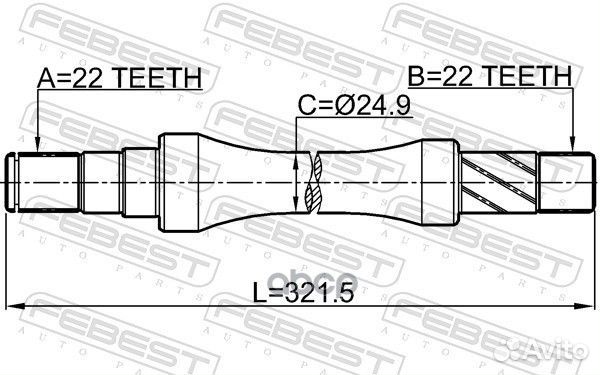 Полуось правая 22X321X22 suzuki swift 2003-2010