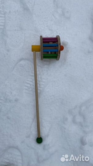 Каталка деревянная монтессори подарок развивающая