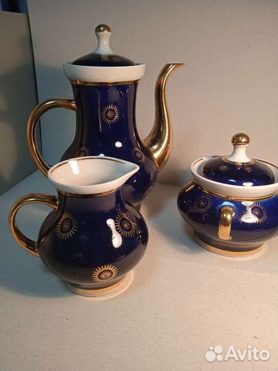 Сервизы кофейный,чайный кобальт СССР