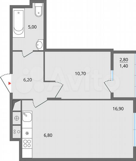 2-к. квартира, 48,2 м², 6/25 эт.