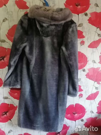Шуба мутоновая с норкой