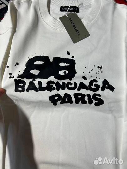 Свитшот Balenciaga белый/черный (в наличии)