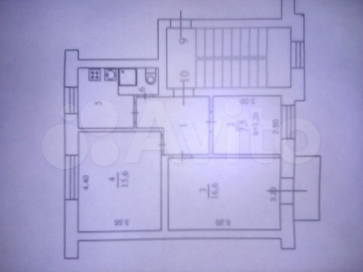 3-к. квартира, 55,5 м², 2/3 эт.