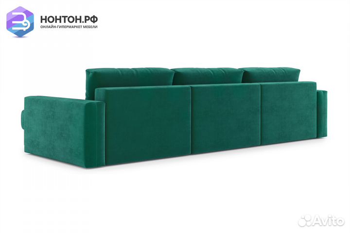 Диван п-образный тик-так Монарх М1О2 изумрудный